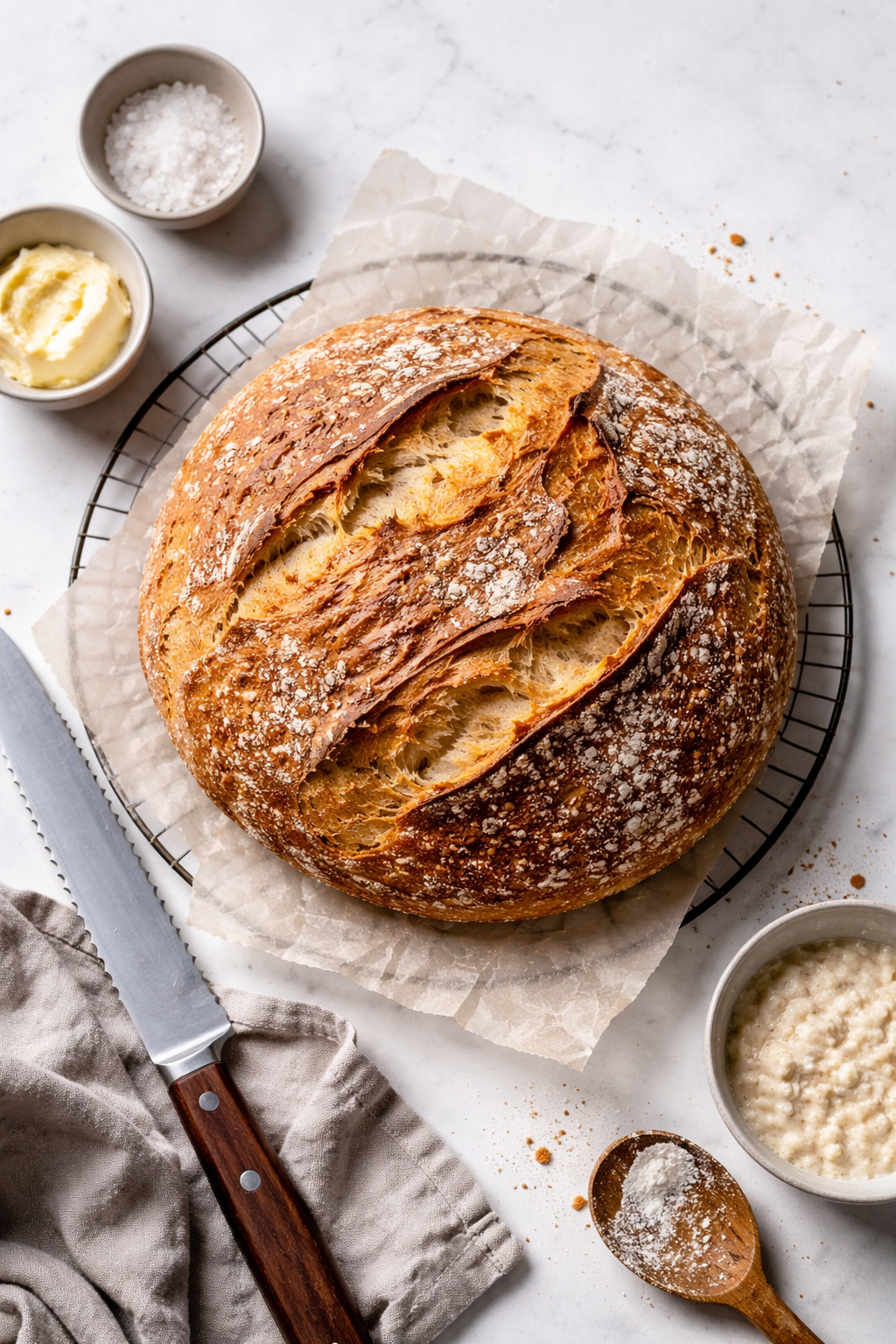Low-FODMAP no-knead spelt bread